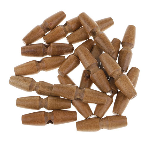 20Pcs Vintage Sewing Button Lot Brown Wooden Toggle Buttons for Crafts Brown2 - Picture 1 of 3