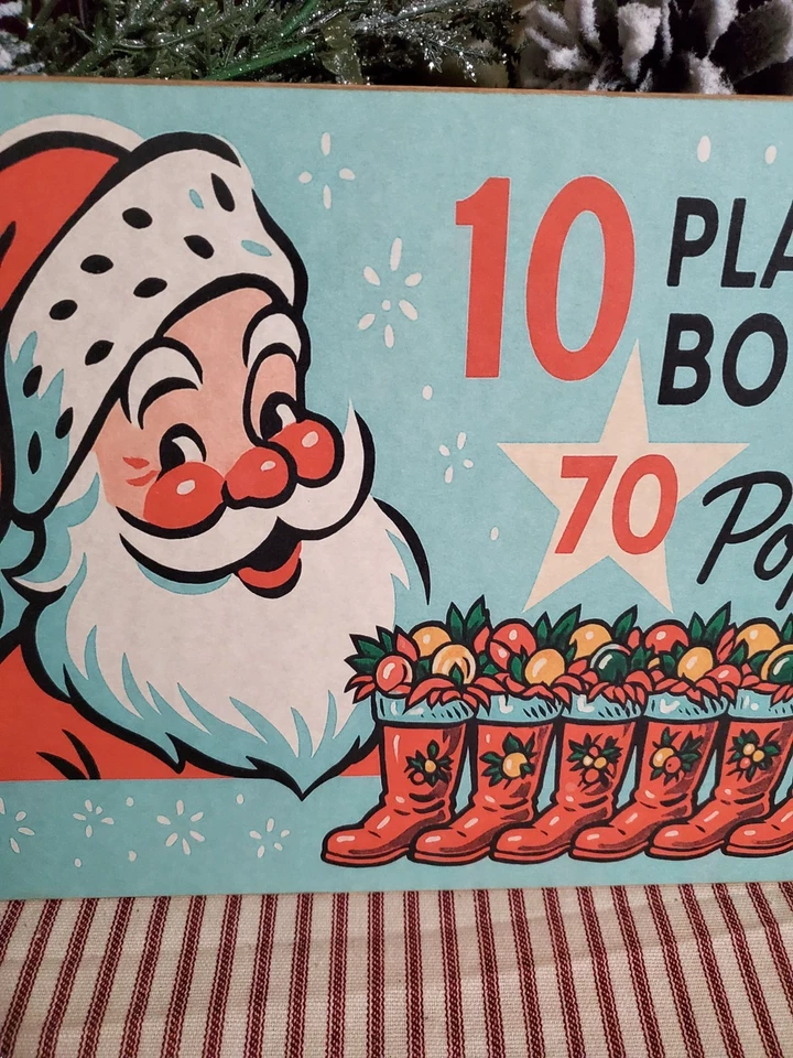 BOTAS DE SANTA DE NAVIDAD ESTILO ROSBRO RETRO VINTAGE SHABBY TIENDA ANTIGUA SIGNO DE CARAMELO Foto 4 de 4