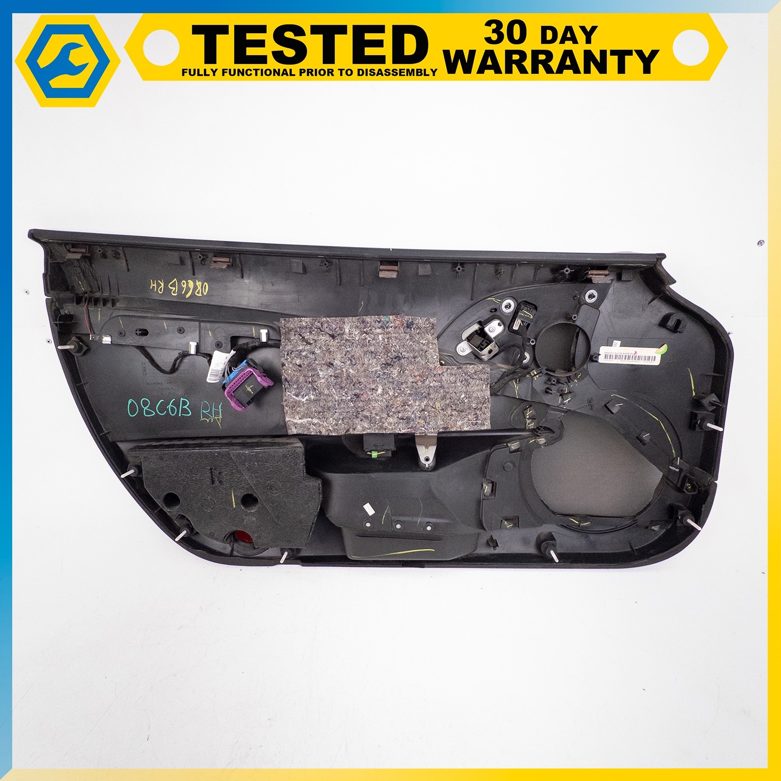 05-13 CHEVROLET CORVETTE C6 FRONT RIGHT SIDE INTERIOR DOOR PANEL BLACK OEM