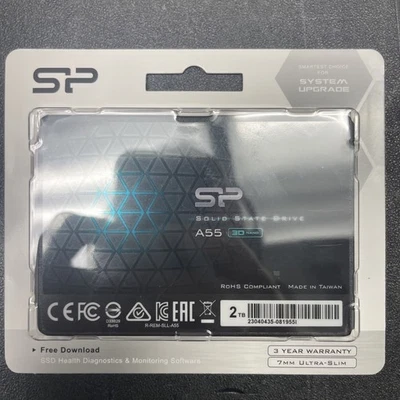 SP SILICON POWER Silicon Power 2TB SSD 3D NAND A55 SLC Cache Performance Boost SATA III 2.5"