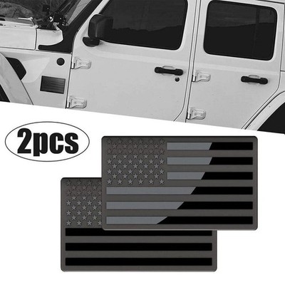 2X 3D US American Flag Car Sticker Metal Emblem Badge Decal Exterior Accessories