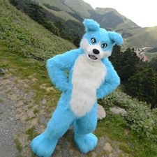 Long - hair Husky Dog Fox Mascot Costume for Halloween, Parties & Holidays