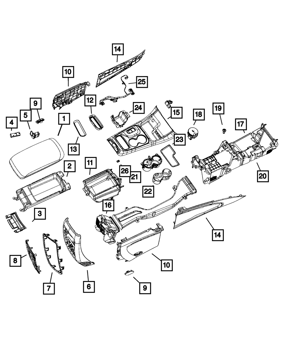 Genuine Mopar Console Armrest 6TX80LA8AA