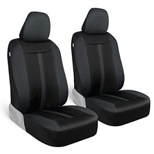 Motor Trend Gray Cloth Car Seat Covers for Front Seats Gray Front Seats
