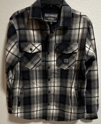 Fasthouse Customs Folsom Heavyweight Flannel Plaid LS Button-Up Shirt M Pockets
