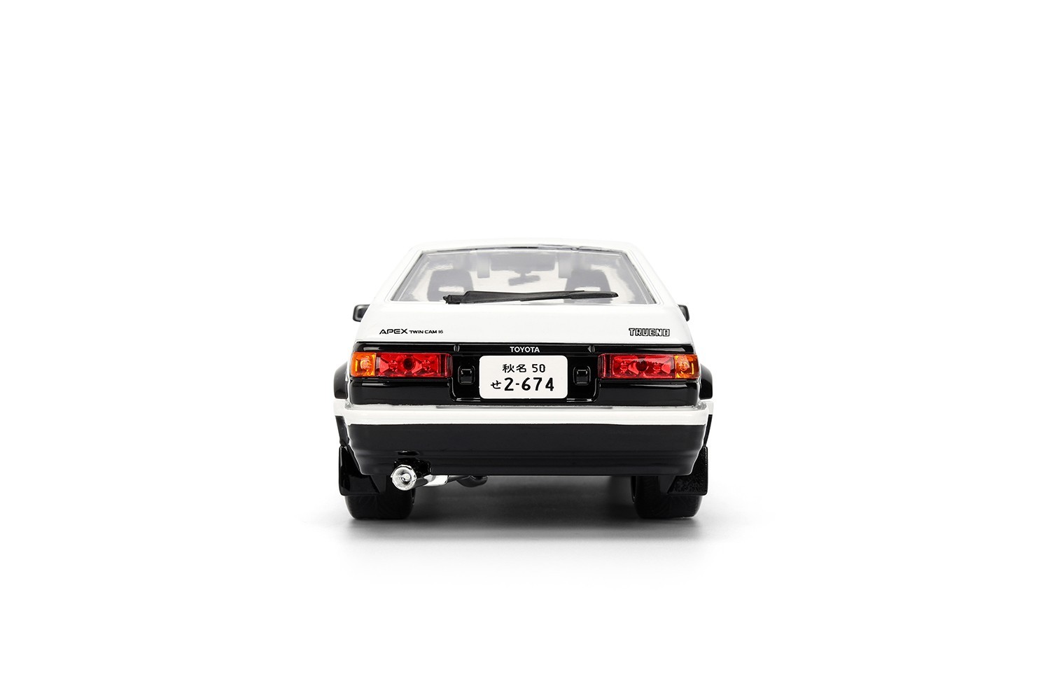 JADA INITIAL D TOYOTA TRUENO AE86 1/24 with TAKUMI FIGURE BLACK / WHITE 34501