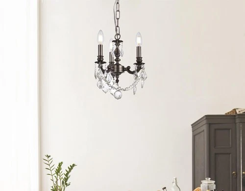 Elegant Lighting Lillie 10" 3 Light Royal Crystal Chandelier - Picture 5 of 9