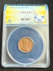 1921 S LINCOLN WHEAT CENT ANACS AU 50 339