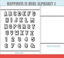 HAPPINESS IS HERE ALPHABET 2 Stamps Scrapbook DIY Handmade Greeting Card Making