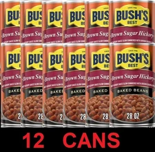 BUSH'S Best Brown Sugar Hickory Baked Beans 28 oz Can Shelf Stable - 12 PACK