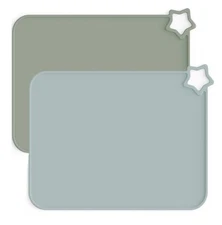Moonkie Baby & Kid Silicone Placemats, Stain Resistant Non-Slip Food Mats, 2-PCS
