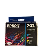 Epson 702 Genuine Ink Cartridge Black and Color Combo Pack T702120-BCS Exp 3/28