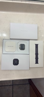 Apple Watch Ultra 2 49mm Titanium Case Gray Ocean Silicone Band 32GB Unlocked