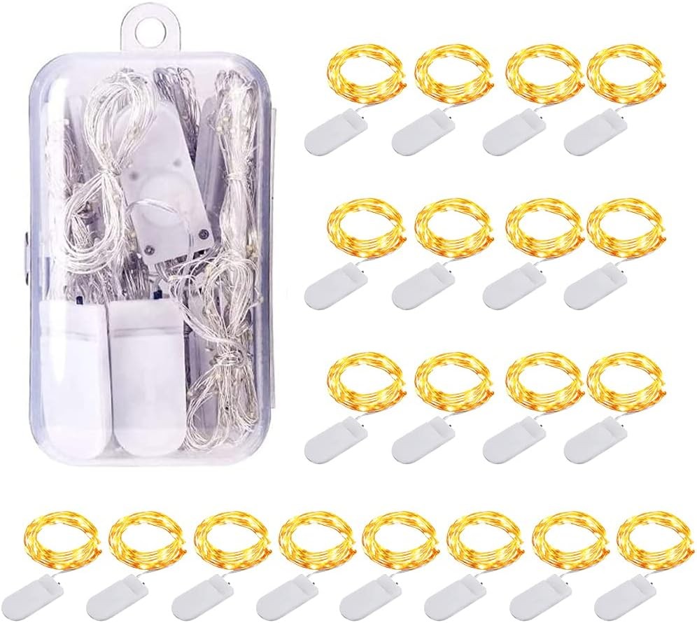 Vacoulery Led Fairy String Lights, 1M 10 LEDs Battery Operated Warm White Light