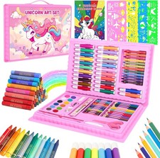 Art Supplies Unicorn Drawing Coloring Set with Crayons Colored Pencils Markers