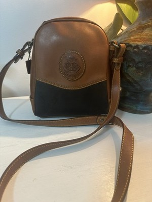RARE Vintage Oroton Tan Leather Crossover Bag with Monogram Oroton Crown Emblem