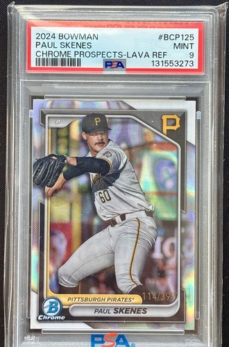 2024 Bowman - Chrome Prospects Paul Skenes #BCP-125 Lava Refractor /399 RC PSA 9