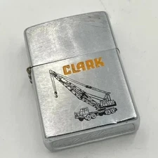 Rare Vintage 1977 Zippo CLARK Crane Corporate Etched Lighter Original Insert.