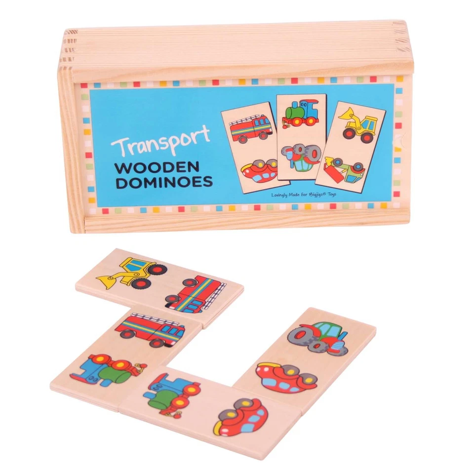 Bigjigs Toys Wooden Dominoes (Transport) with Storage Box - Image 4 of 4