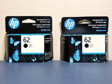 HP 62 Black Ink Cartridges Genuine Original 2-Pack OCT 2025 New Sealed