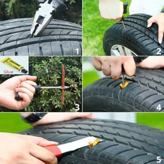 Tire Repair Kit DIY Flat Tire Repair Car Truck Motorcycle Home Plug Patch
