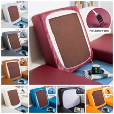 Couch Cushion Cover PU Leather Sofa Cushion Slipcover Stretch Waterproof Home