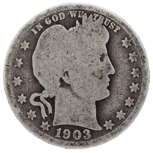 1909 O Barber Quarter Dollar US .900 Silver 25 Cent Coin Semi Key