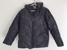 OLD NAVY Girls XL 16 Gray Down Feathers Hood Zipper Pocket Lined Quilted Jacket