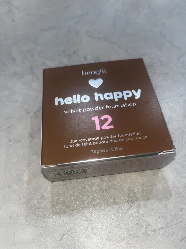Benefit! Hello Happy Velvet Powder Foundation 12 ~ with brush and sponge ~ !NIB! - Image 2 of 2