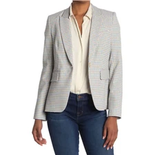 Veronica Beard Peak Lapel Check Blazer Size 6 NWT