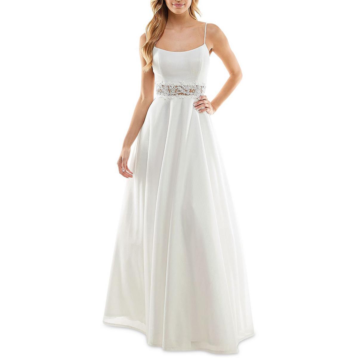 Женское белое вечернее платье с вышивкой City Studio Gown Juniors 1 BHFO 4725