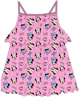 Minnie Kleid geflochtene Träger Farbe Rosa Größen 2-4-5 Jahre