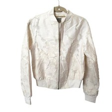 Grey Jason Wu Jacquard Light Bomber Jacket In White Nwot Sz 4
