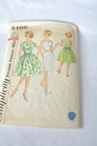 Vintage Simplicity One Piece Dress With Two Skirts Sewing Pattern 4468 Size 14 Ebay
