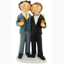 Figura Di Torta Per Matrimonio Toppers Per Torta Uomini Gay Coppia Di Sposi 18CM