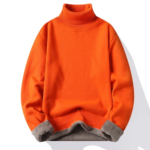 Men's Cotton Knitted Pullover Turtleneck Sweater for Winter main image 1