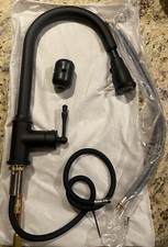 AKDY Easy Install-Single Handle Pull Down Sprayer Kitchen Faucet In Matte Black