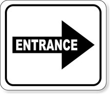 Entrance right arrow black Metal Aluminum Composite Sign
