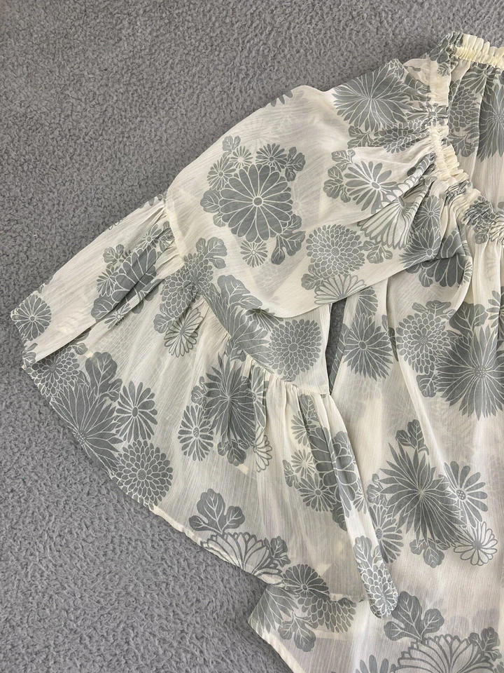 SCRAPBOOK Blouse Artsy Bohemian Festival Floral Boho Chic Flowy Top Size Small - Image 3 of 4