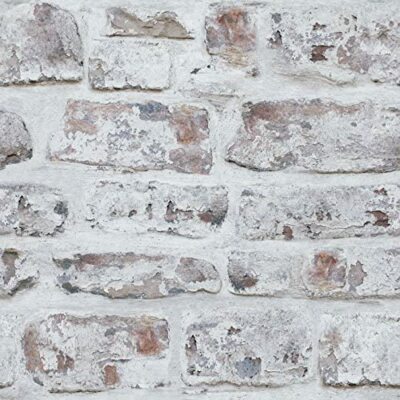 Arthouse Realistische White Washed Old Brick Tapete Weiß 671100
