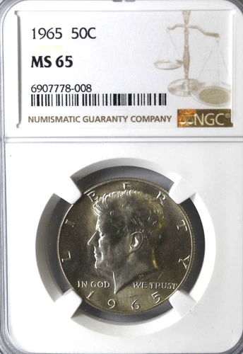 1965 50c Kennedy Silver Half Dollar Fifty Cents MS65 NGC Philadelphia