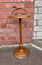 Antique Art Deco Fluted Standing Floor Ashtray Gazelle Shaped Handle 27.5”