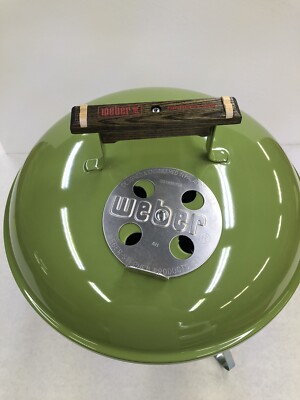 Weber Portable Charcoal Smokey Joe Grill Lime Green W/Custom Handle New ...