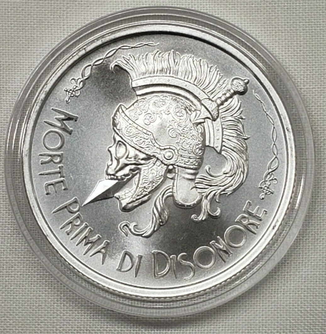 1oz Morte Prima Di Disonore Death B4 Dishonor Silver Coin #5 Latin