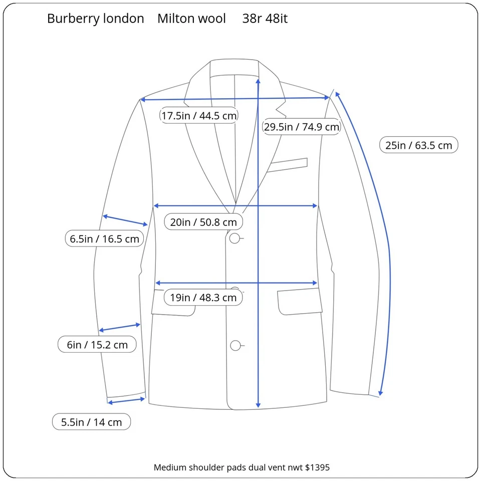 New Burberry London Milton Blazer Full Canvas 38r Made In Italy Black 48it $1395 - Image 2 of 4