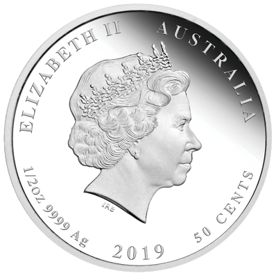 2019 Australia PROOF Lunar Year of the Pig 1/2 oz SIlver 50c half