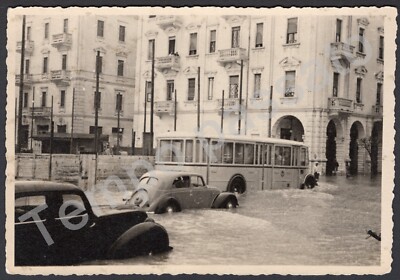 Colonies, Libya - Tripoli, cars and buses in the road after flood - 1940
