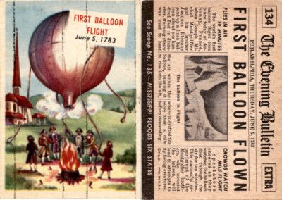 1954 Topps, Scoop, #134 First Balloon Flight