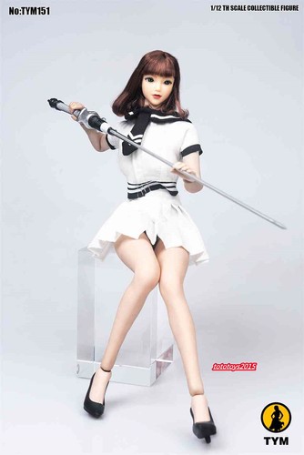 1/6 Girl Head JK Shirt WhitePleated Skirt Tie Clothes For 12"PH TBL Figure Body - Picture 3 of 5