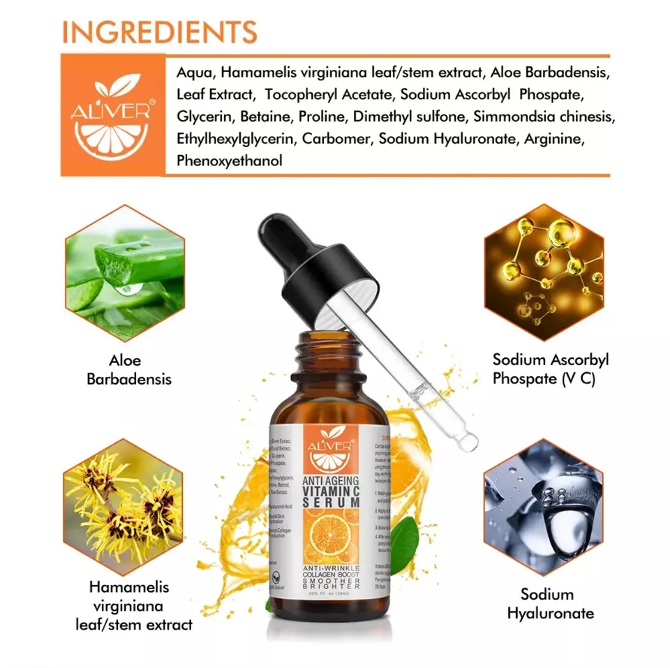 Vitamin C Face Serum | Hydrating Formula with Hyaluronic Acid & Retinol - image 3 of 4